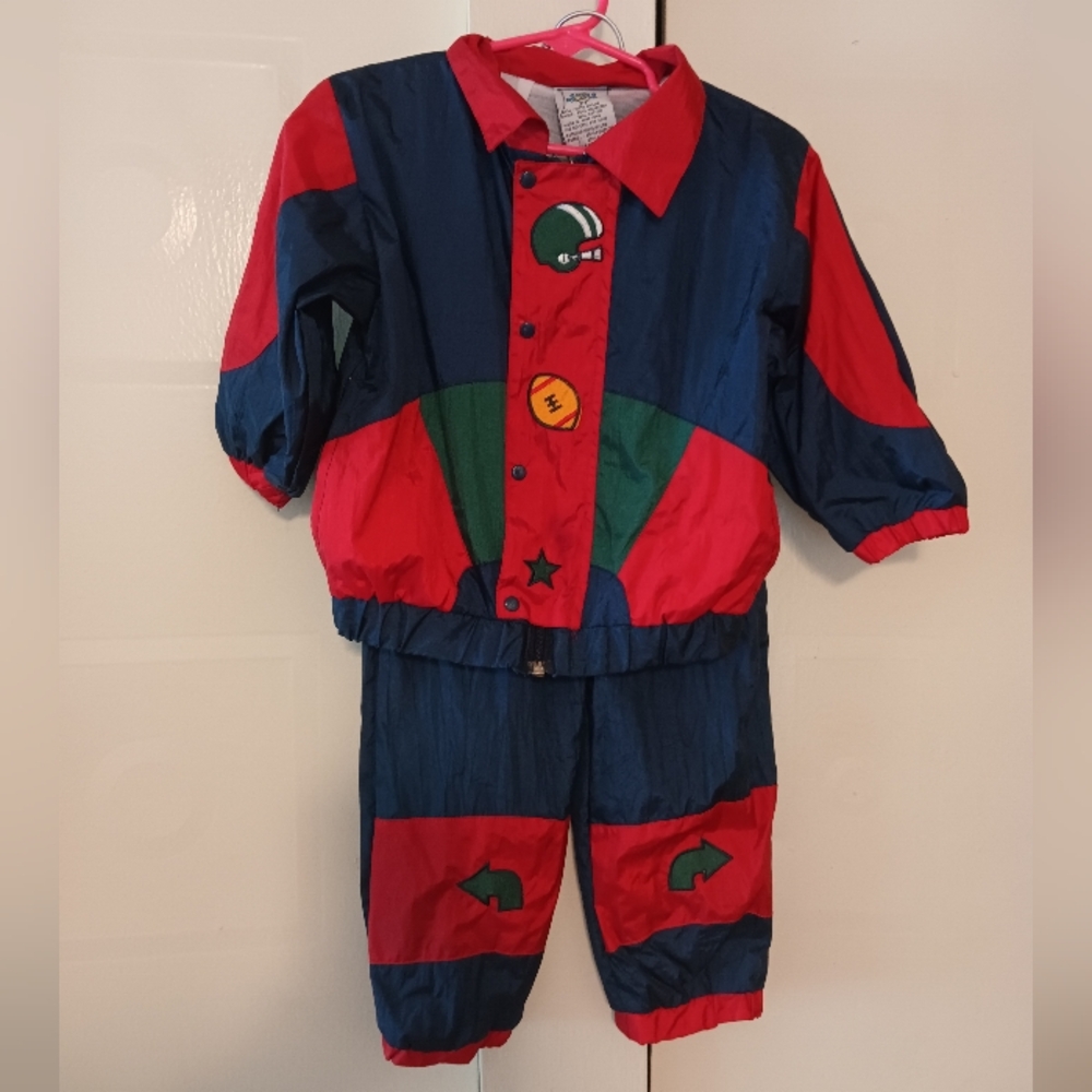 NWT Vintage Cuties By Judy Baby Snow Tracksuit Nylon Sports 2T 90s Kids Clothes